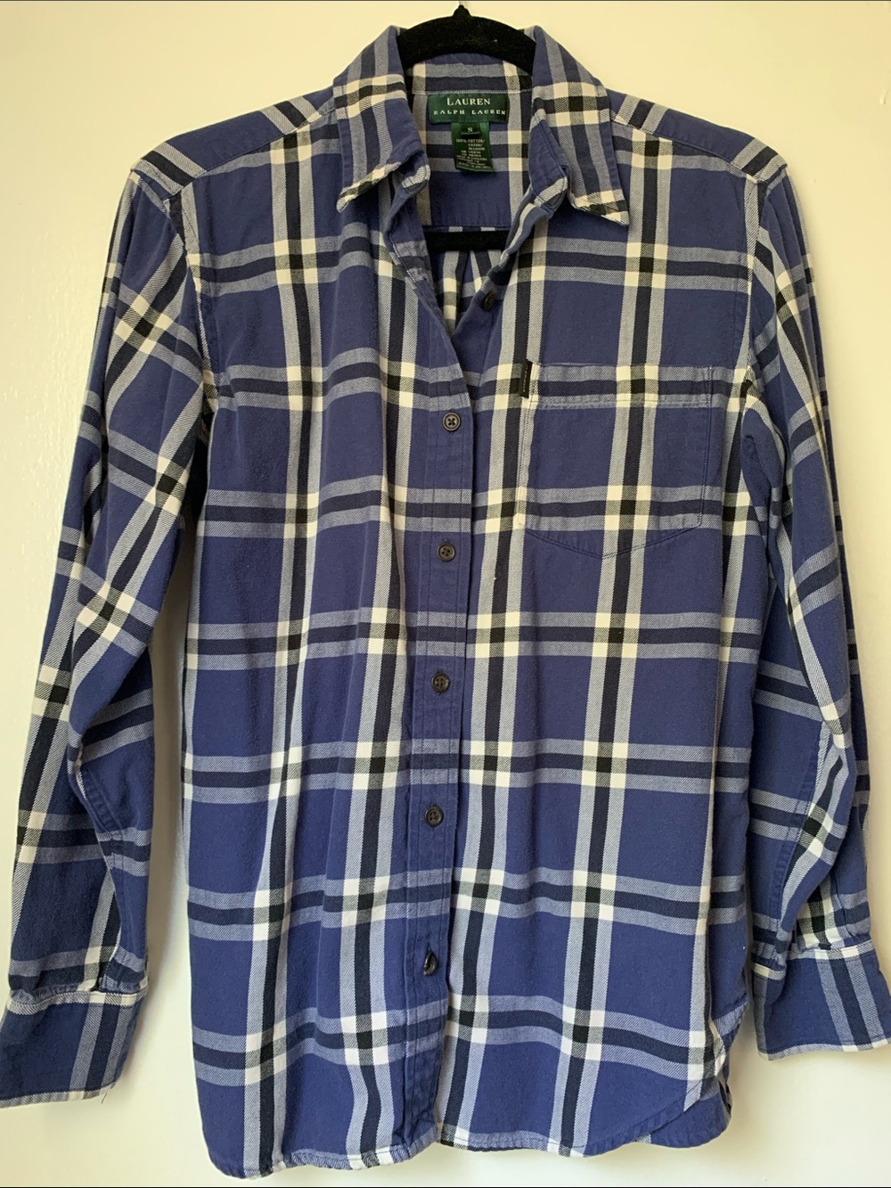Lauren Ralph Lauren Navy & White Plaid Long-Sleeve Button-Down Shirt